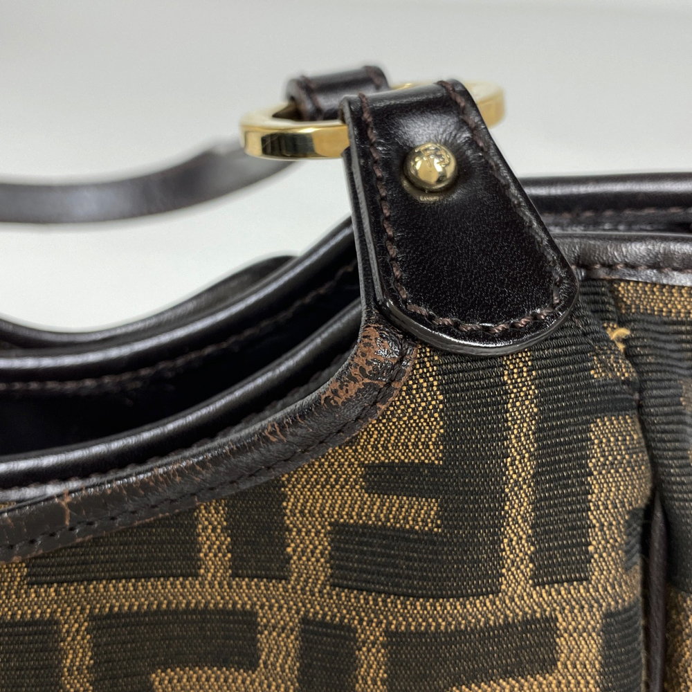 Fendi Zucca Pattern Handbag Tote Canvas Brown - image 4